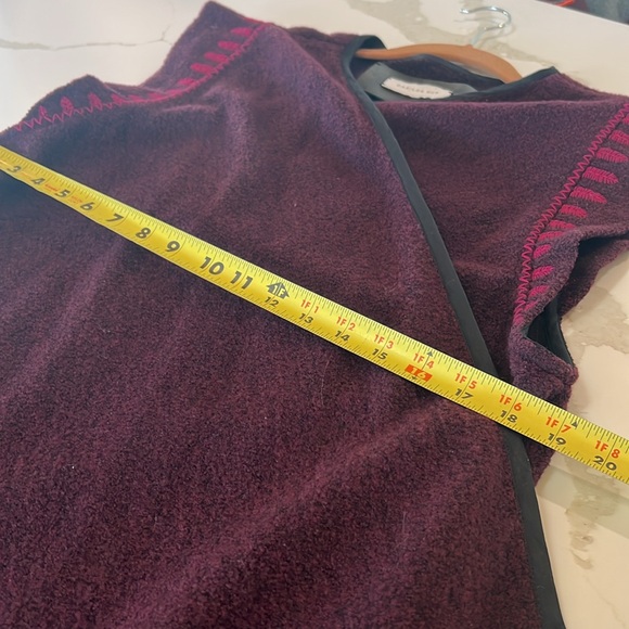 Casilda Mut 100% Wool Open Cardigan with pockets, pink & purple one size boho - Picture 10 of 12